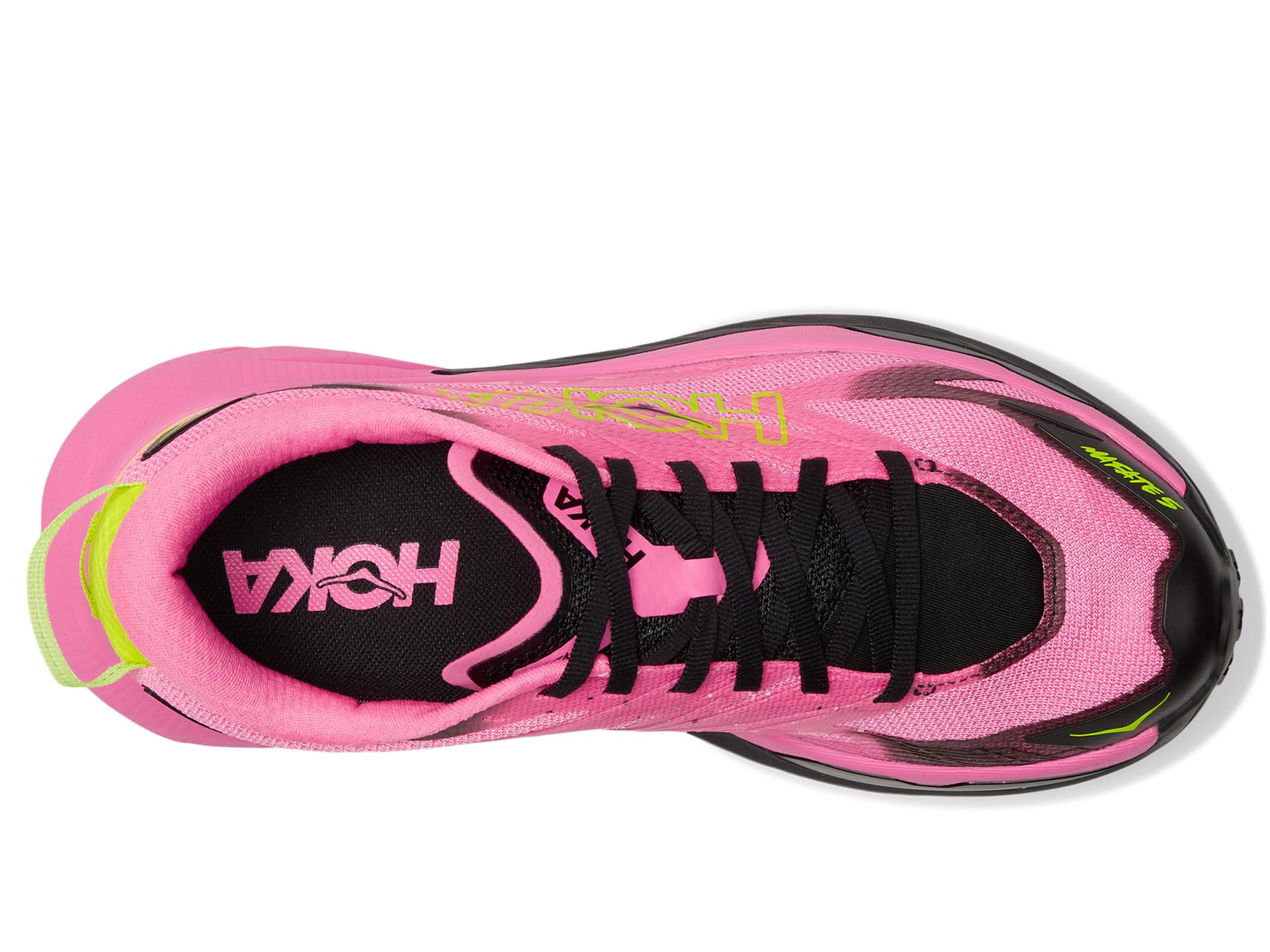 Кроссовки Hoka Mafate 5, цвет Neon Rose/Black — фото 2