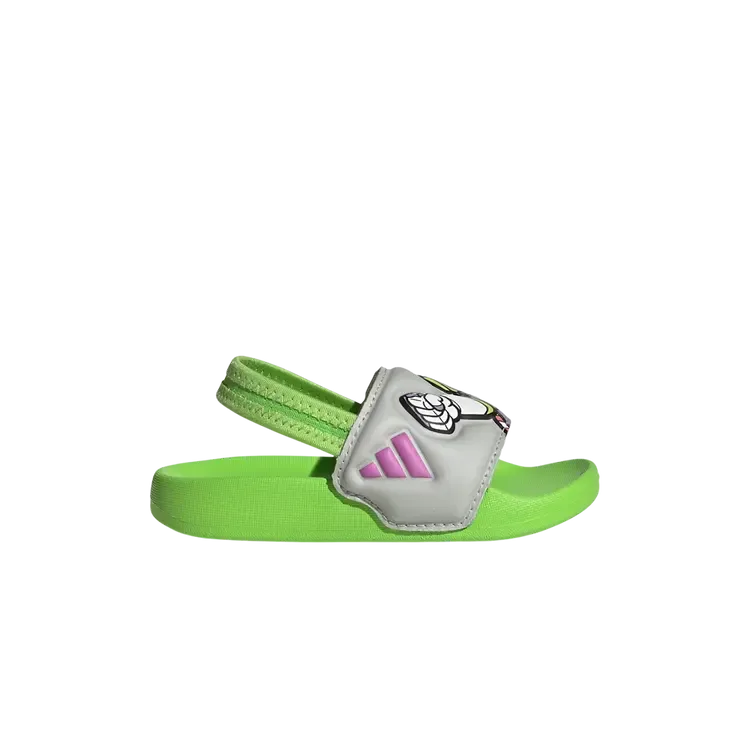 Детские шлепанцы Pixar Toy Story x Adidas Adilette Estrap Slides, цвет «полусолнечный зеленый»