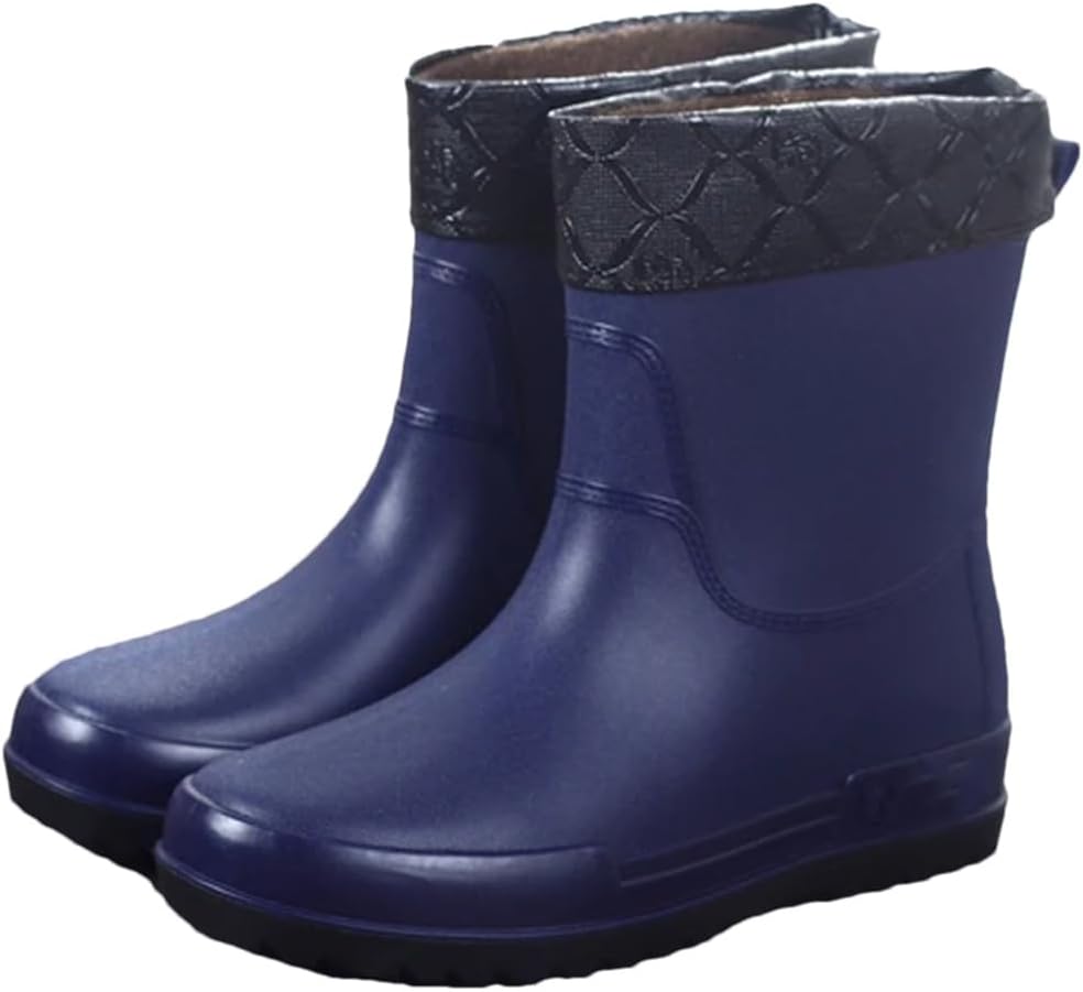 

Мужские кухонные резиновые ботинки Wjnvfioo- износостойкие, противоскользящие, с утеплителем, водонепроницаемые, синий