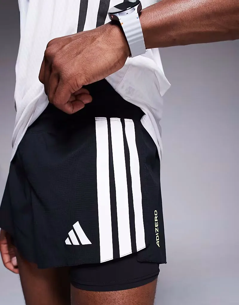 Adidas performance Беговые шорты Adidas Adizero 2 в 1, черные — фото 4