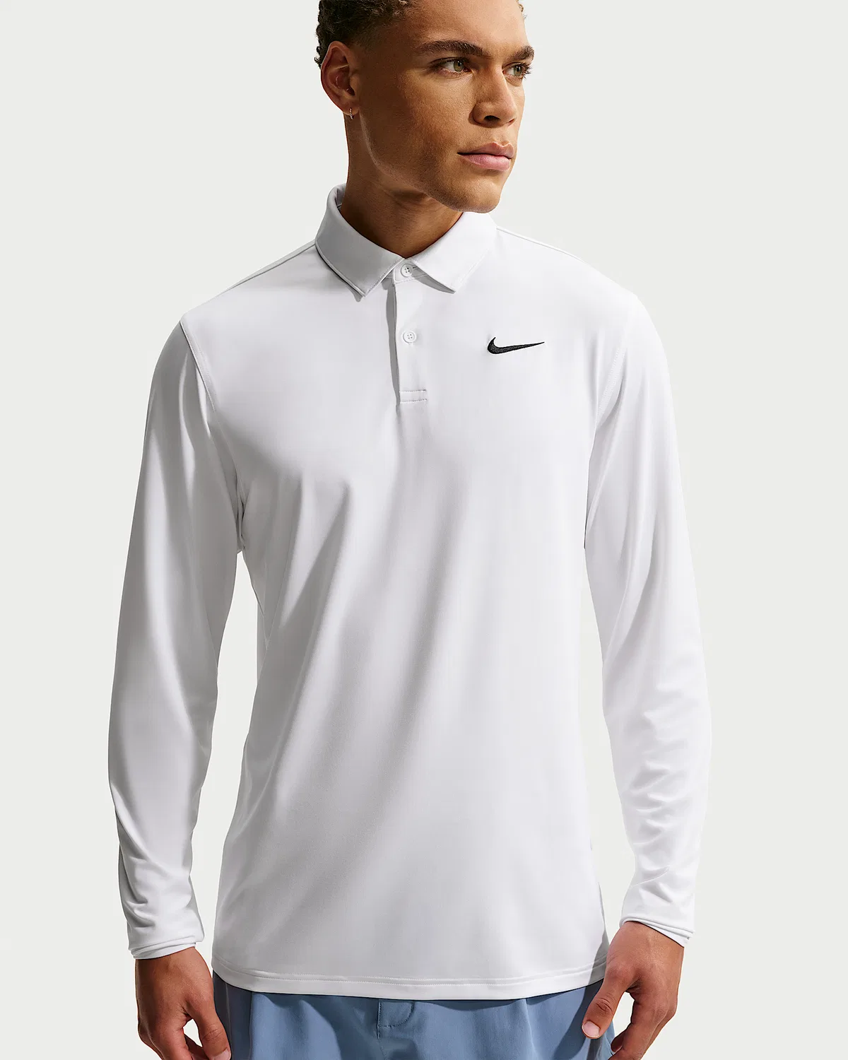 Мужская длиннорукавка Dri-FIT с логотипом на груди Nike Velocity, White/Black