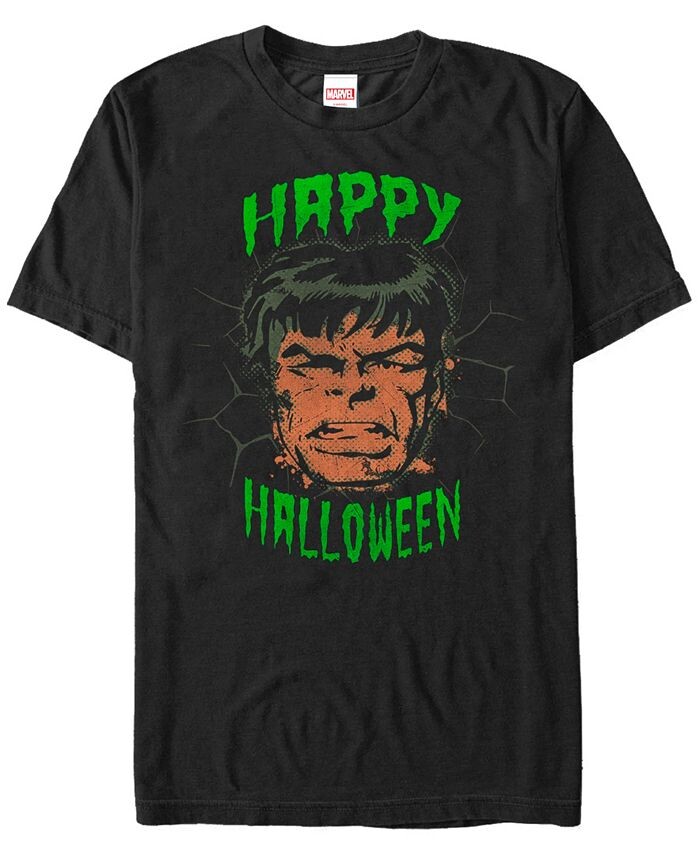 

Мужская футболка с короткими рукавами «Халк» Marvel Happy Halloween и большим лицом Fifth Sun, черный