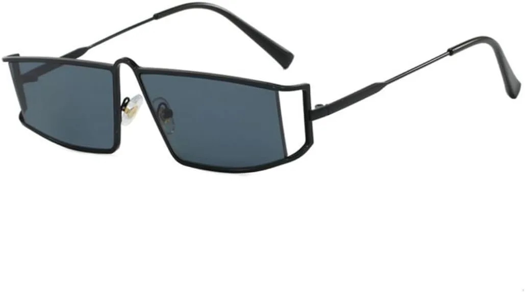 

Винтажные женские солнцезащитные очки в металлической оправе с полой внутренней частью, прямоугольные очки для вождения, мужские очки VRTRFFTR, Black Black