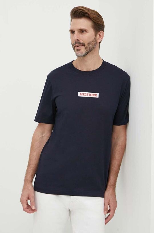 

Хлопковая футболка Tommy Hilfiger, темно-синий