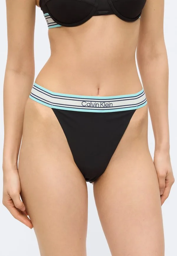 Плавки-Бикини в бразильскую полоску с изображением символа бразилии Calvin Klein Swimwear, Black — фото 3