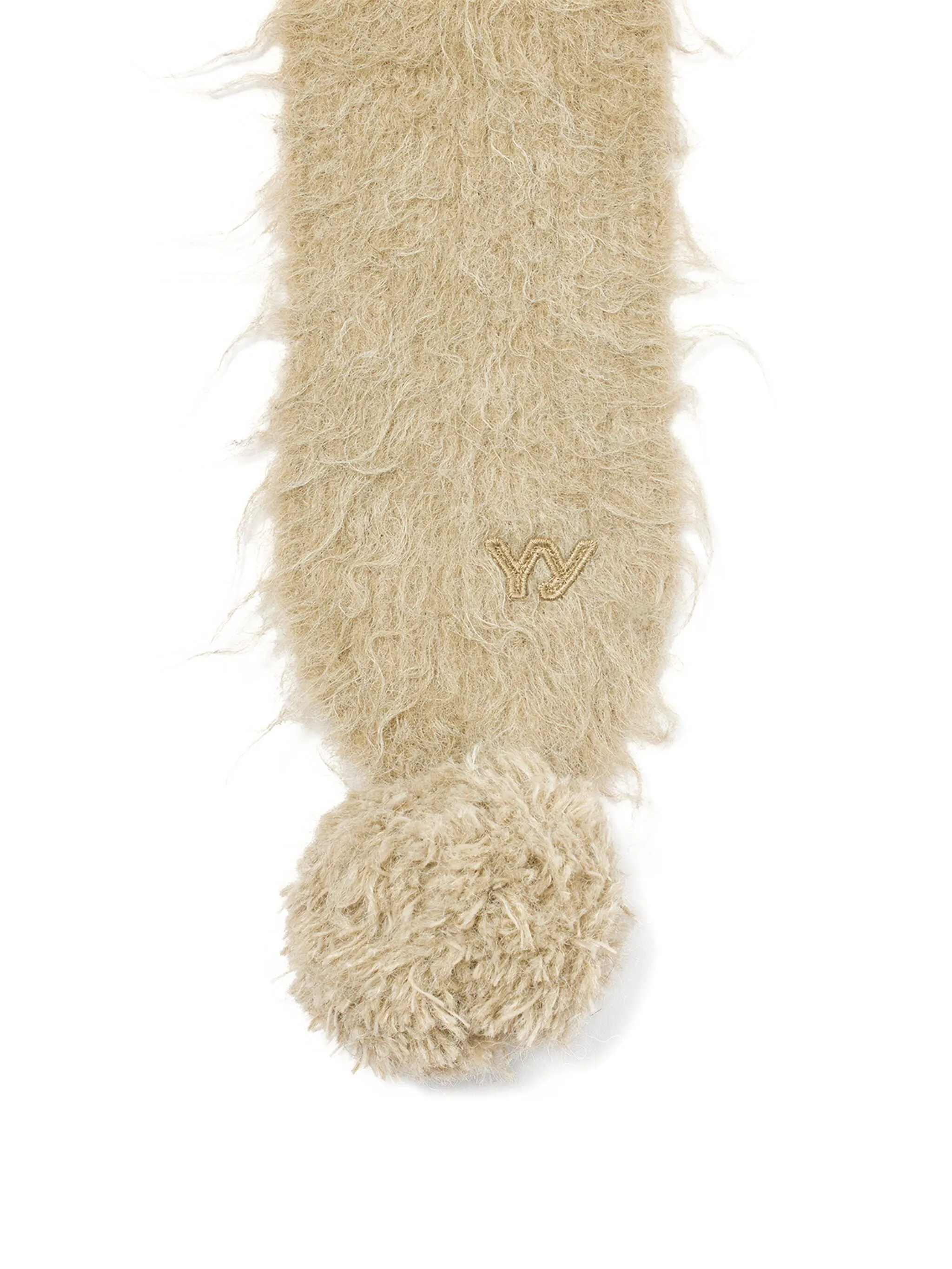 

Шарф с помпонами Open Yy, бежевый