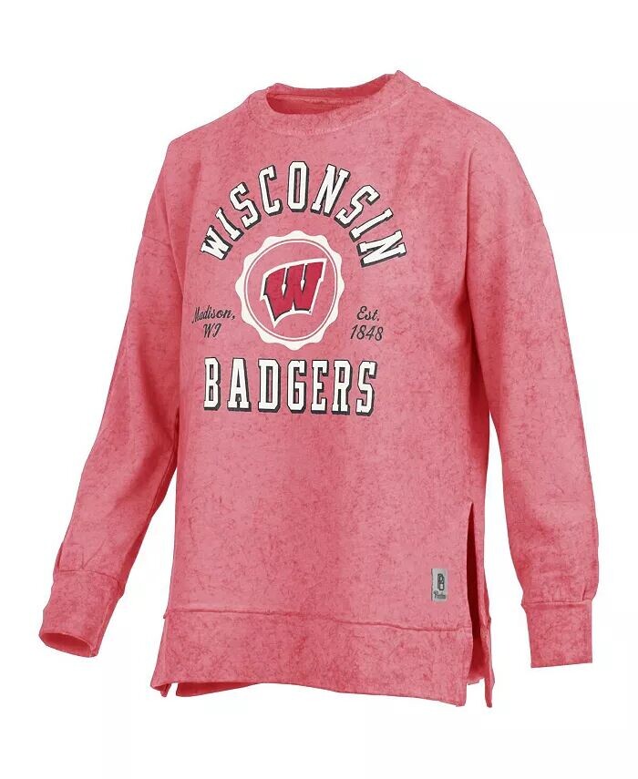 

Женский пуловер Red Wisconsin Badgers, свитшот с вымытым солнцем епископом Pressbox