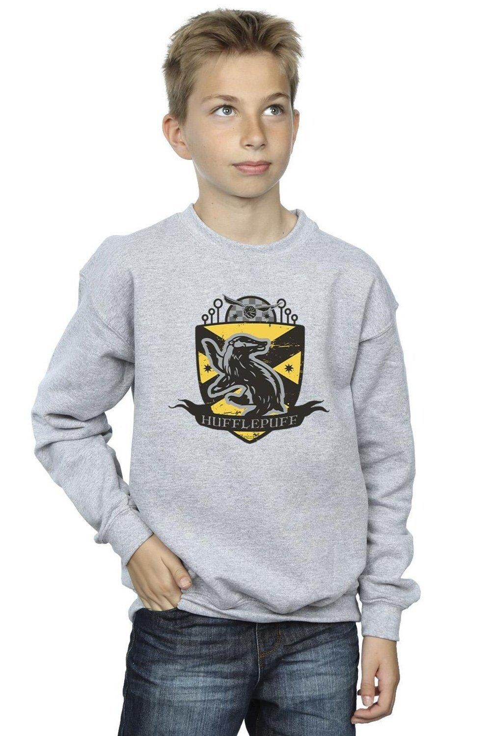 

Толстовка со значком на груди Хаффлпаффа Harry Potter, серый