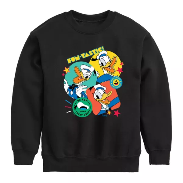 

Микки Маус и друзья Даки Дак мальчикам 8-20 утеплённая толстовка Lucky Duck Disney, черный