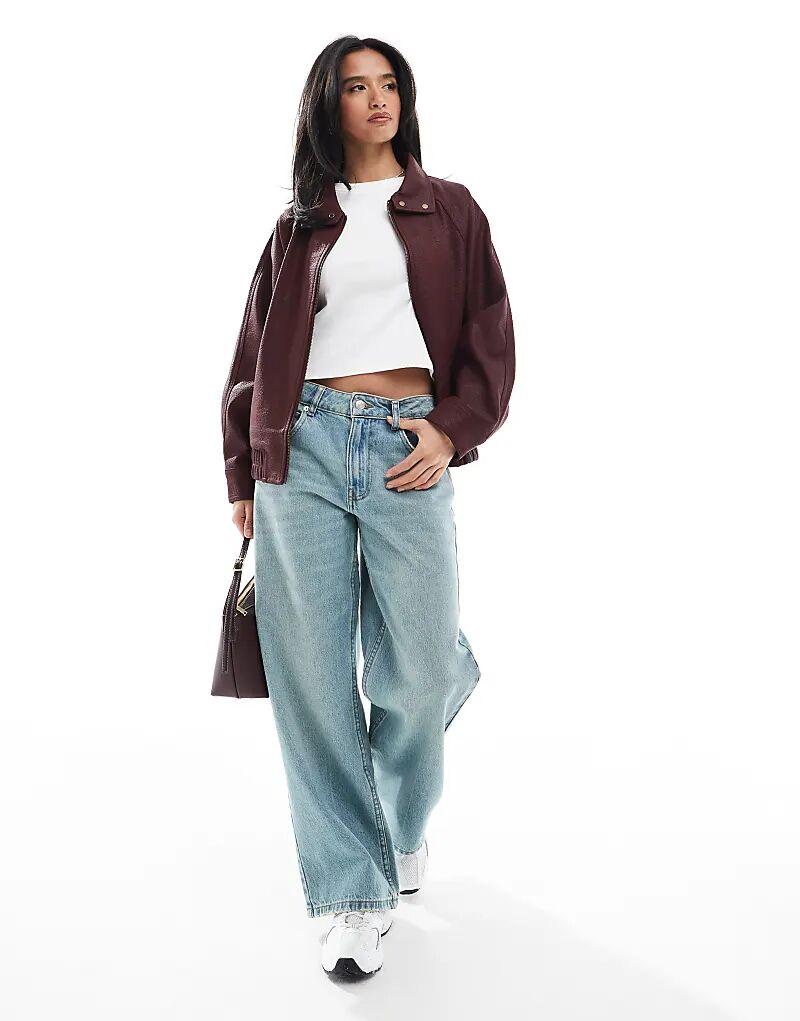 

Джинсы-ганги ASOS DESIGN Petite с низкой посадкой бледно-голубого цвета в винтажном стиле