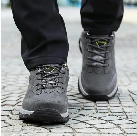 Мужские водонепроницаемые походные кроссовки для улицы, легкие, с нескользящей подошвой, для трекинга, походов, кемпинга, прогулок, работы и восхождений, для всех сезонов Hhhchpm, серый — фото 3