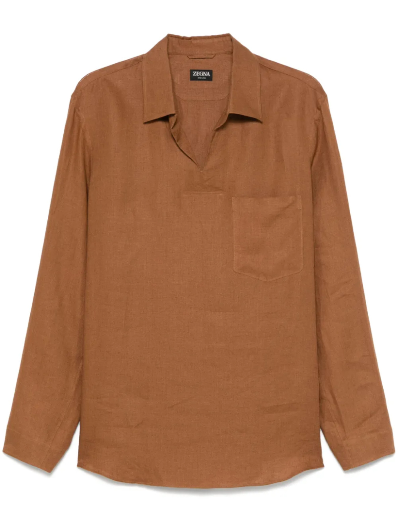 

Льняная рубашка Zegna, коричневый
