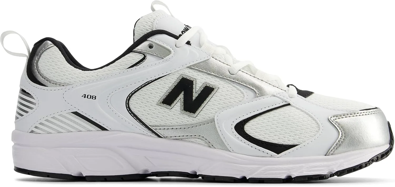 Мужские кроссовки New Balance 408 V1, белый/черный/серебристый — фото 3