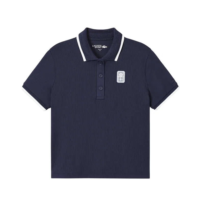 Теннисный топ женский поло с воротником LACOSTE, Navy Blue