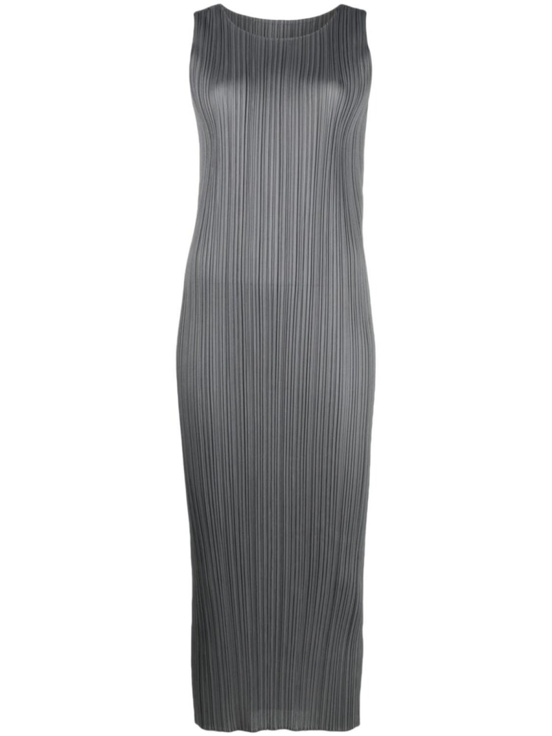 

Pleats Please Issey Miyake плиссированное платье без рукавов, серый