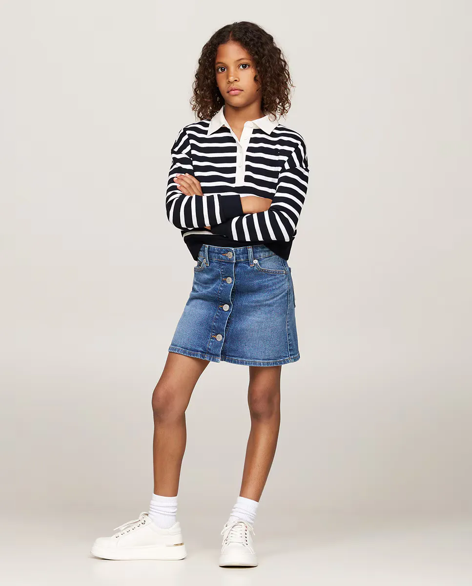

Джинсовая юбка для девочки с застежкой на пуговицы Tommy Hilfiger, синий