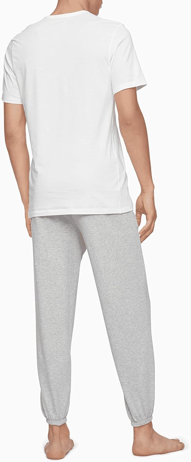 Комплект из 3 классических узких мужских маек Calvin Klein из хлопка, 3 White - Vneck — фото 3