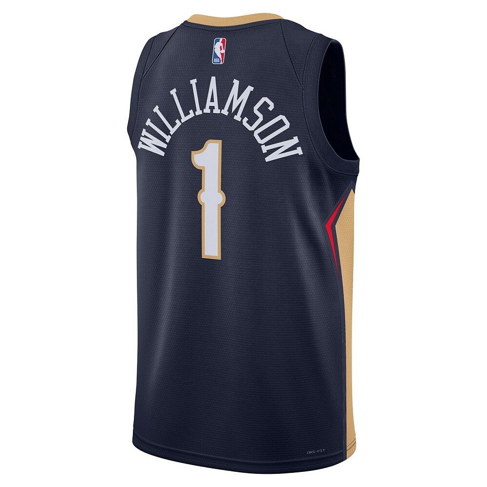 Унисекс темно-синяя майка Nike Zion Williamson New Orleans Pelicans Swingman — Icon Edition, цвет Nor Navy — фото 4
