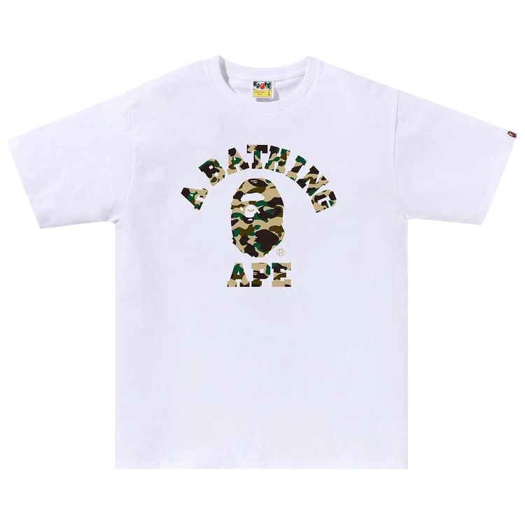 

Футболка BAPE 1st Camo College Tee, White/Yellow