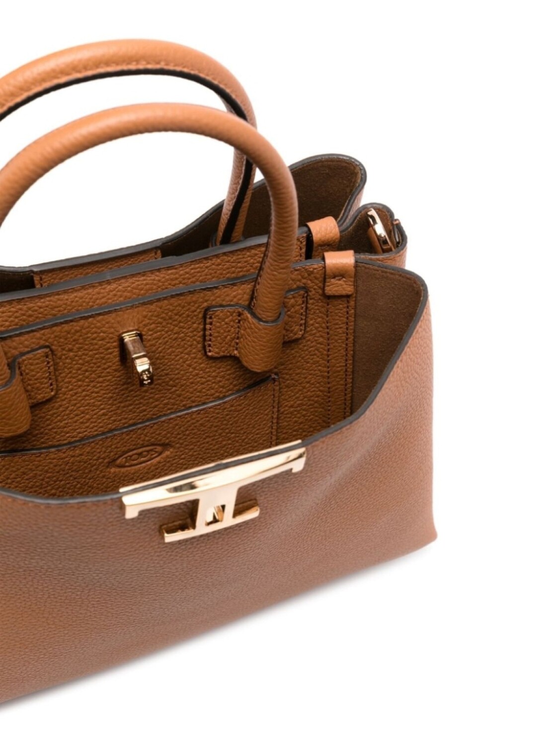 Tod's t Классическая кожаная сумка-тоут, коричневый — фото 4