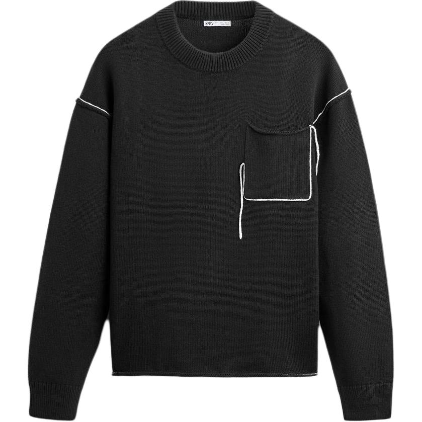 

Трикотажная футболка мужская черная ZARA