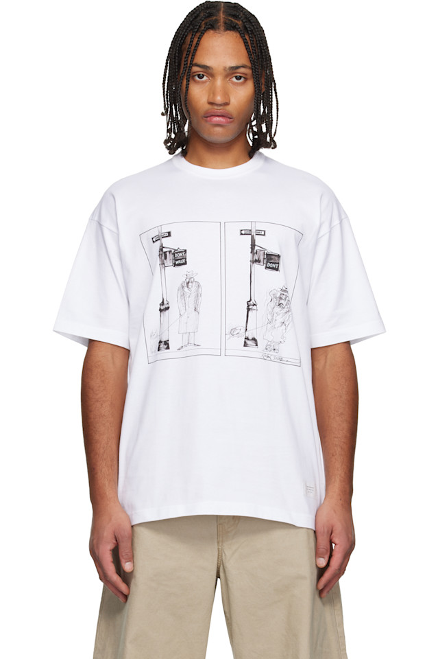 

Comme Des Garçons Homme Белая футболка с принтом