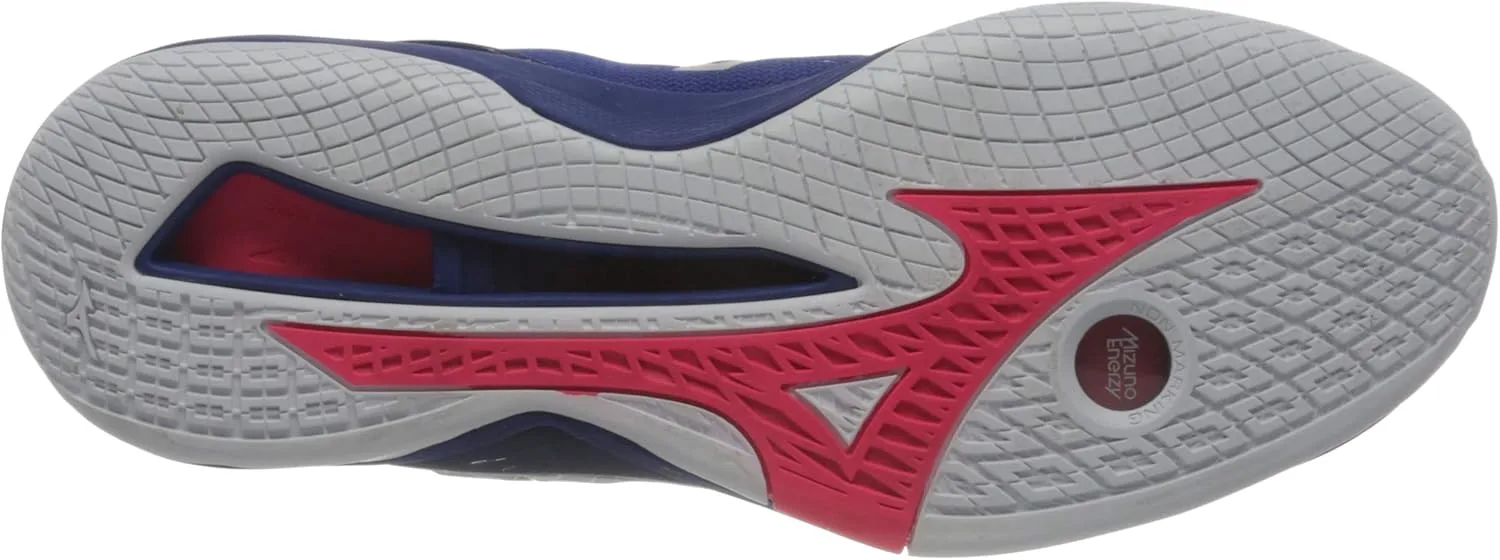 Кроссовки для гандбола Mizuno Unisex Stealth Neo Mid, синий/розовый/серебряный — фото 4