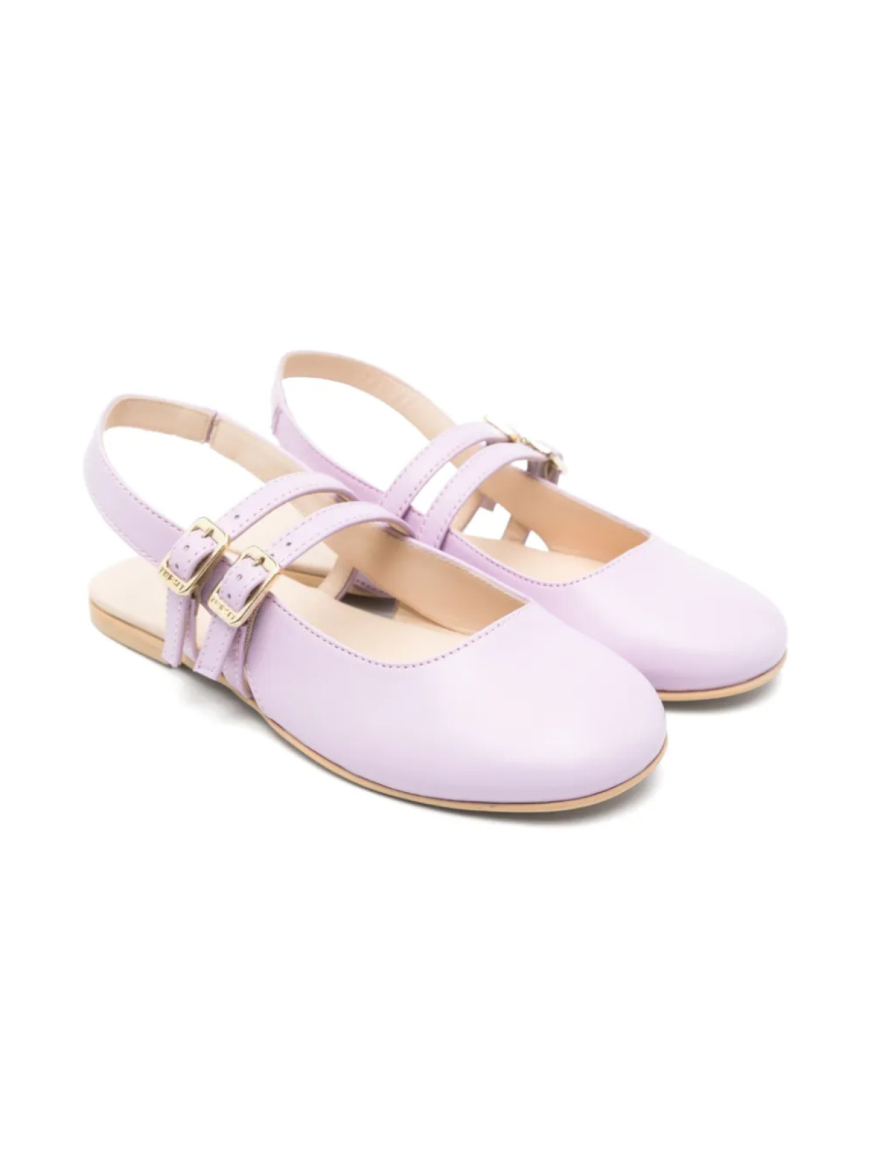 

TWINSET Детские кожаные балетки TWINSET Kids, фиолетовый