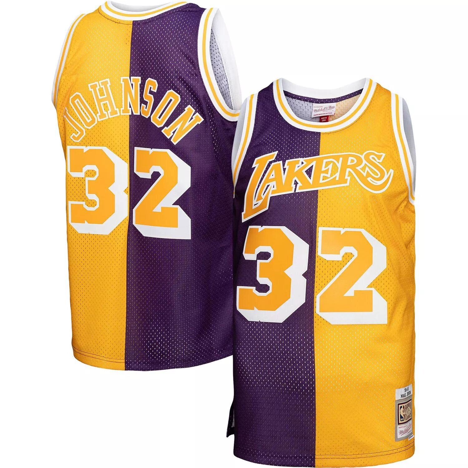 

Мужская майка Mitchell & Ness Magic Johnson фиолетового/золотого цвета Los Angeles Lakers Big & Tall Hardwood Classics 1984-85 с разрезом Swingman, Фиолетовый, Мужская майка Mitchell & Ness Magic Johnson фиолетового/золотого цвета Los Angeles Lakers Big &