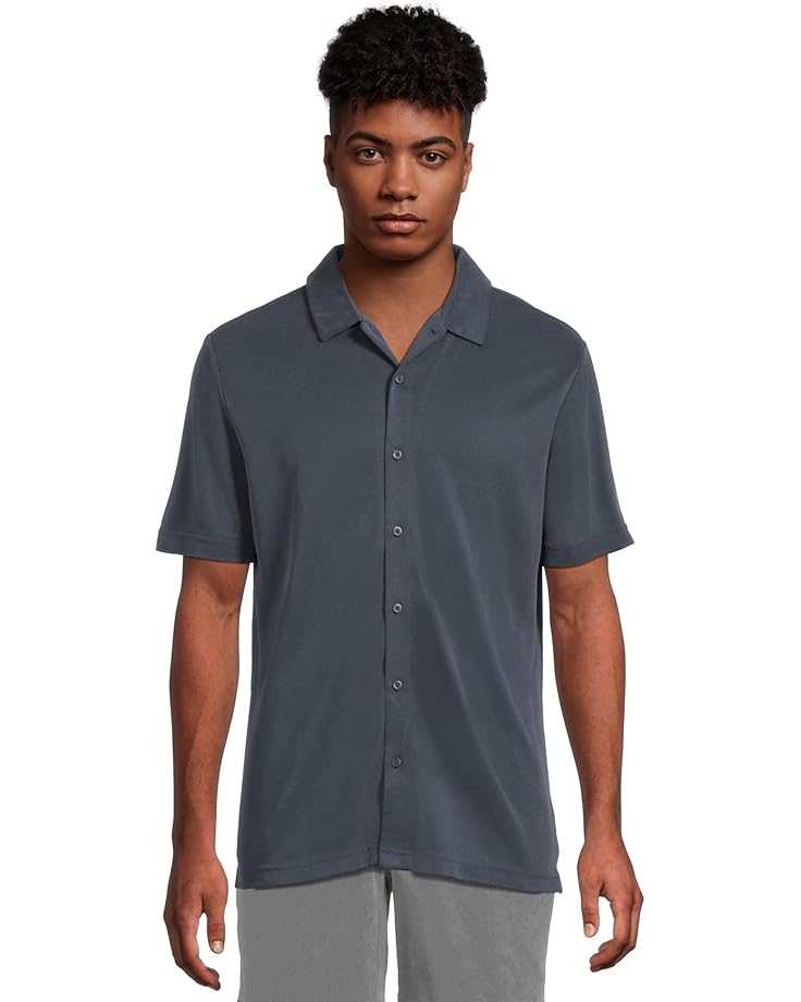 

Мужская рубашка Johnston & Murphy Vintage Birdseye с коротким рукавом, Navy