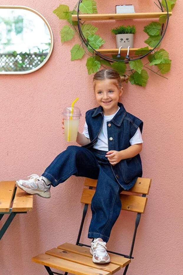 Детские джинсы с эластичным поясом Balloon Jeans Oliven The Kid, Blue — фото 2