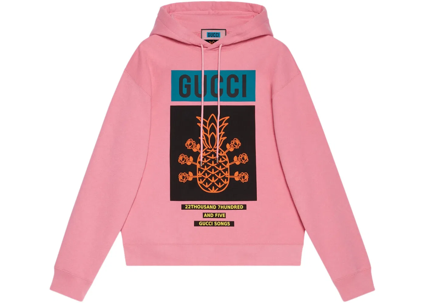 Мужской пуловер с капюшоном с принтом Pineapple Gucci, Light Pink/Multi
