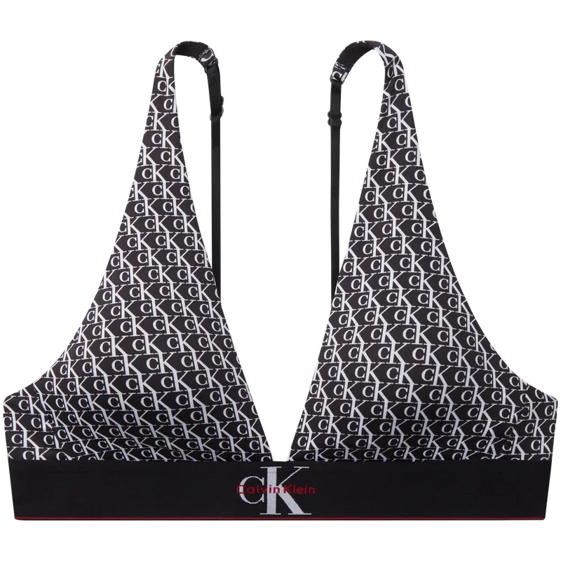 Женский бюстгальтер с принтом 2Y1-Letter All over Print Black Calvin Klein, Black
