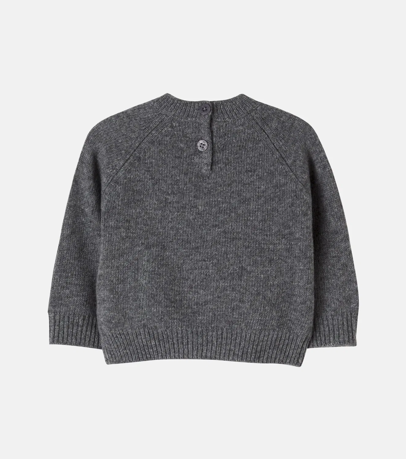 Детский свитер из шерсти с вышивкой Il Gufo, серый — фото 3