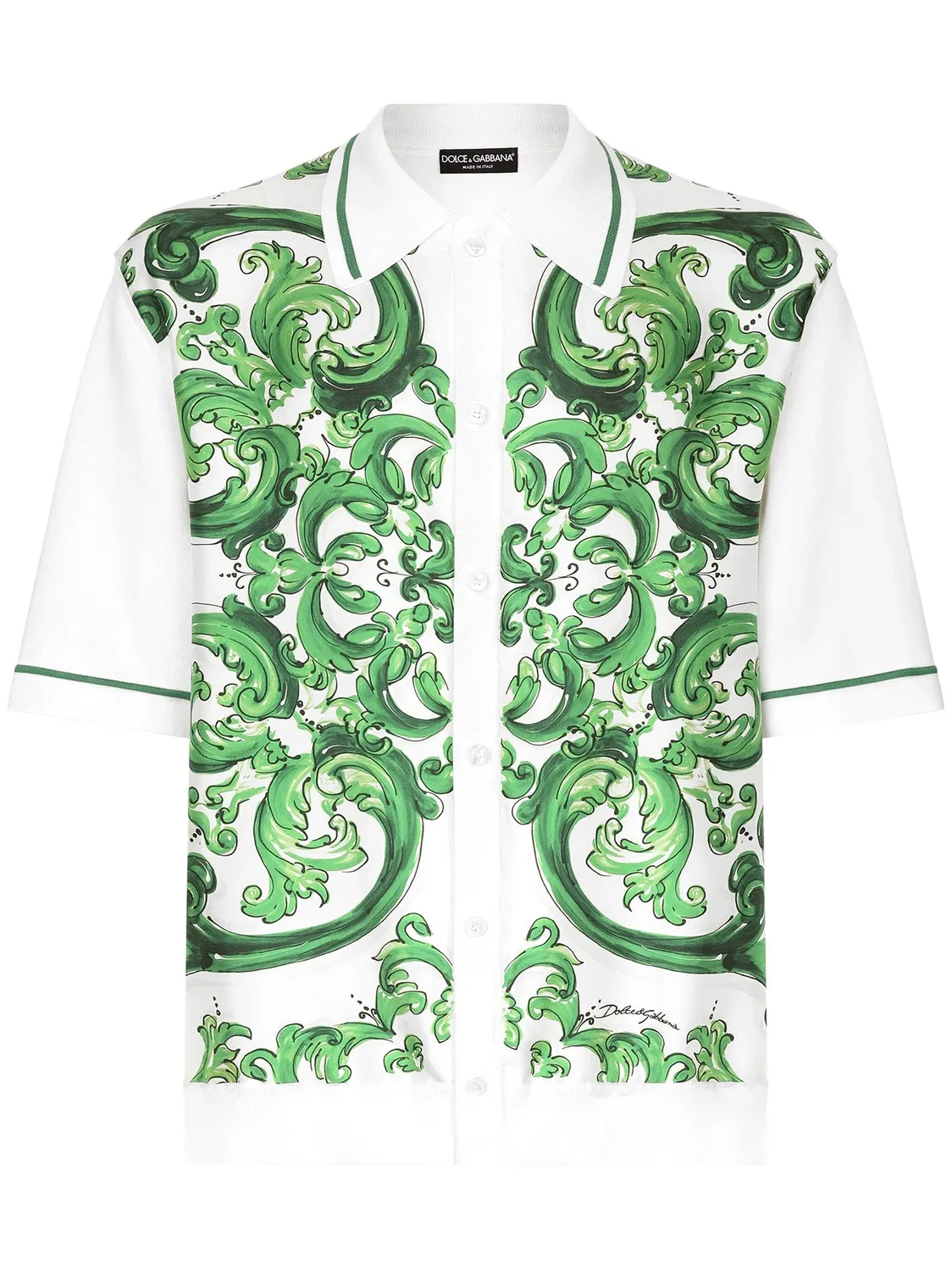 Dolce & Gabbana Рубашка с майоликовым принтом, белая