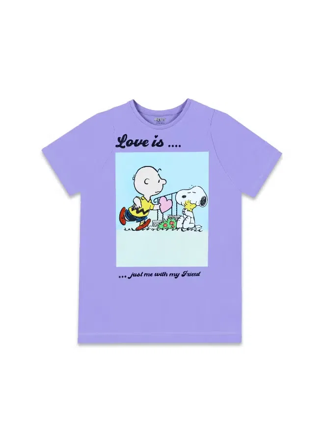 Футболка с принтом Peanuts, лавандовый