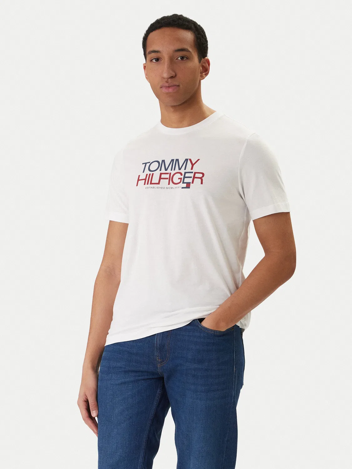 Мужская футболка стандартного кроя Brand Love Big Text Tommy Hilfiger, белый