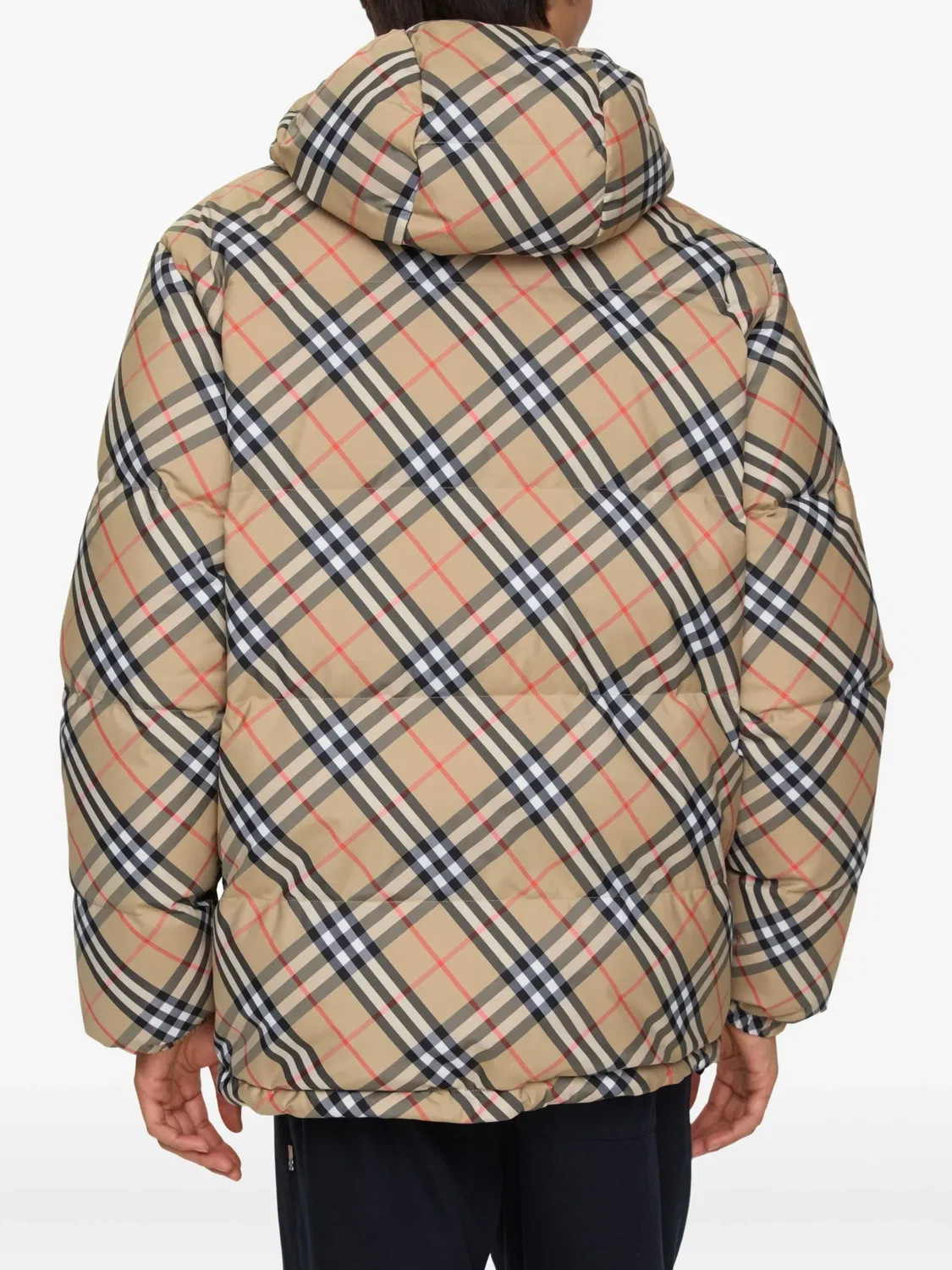 Реверсивная куртка-пуховик в клетку Burberry, черный — фото 4