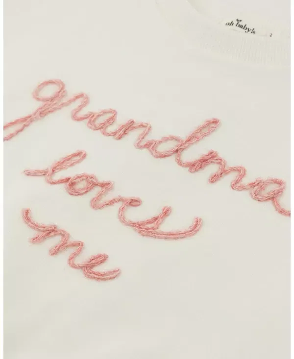 Детская толстовка для девочек с длинным рукавом Grandma Loves Me Millie Oh Baby!, Oyster — фото 3