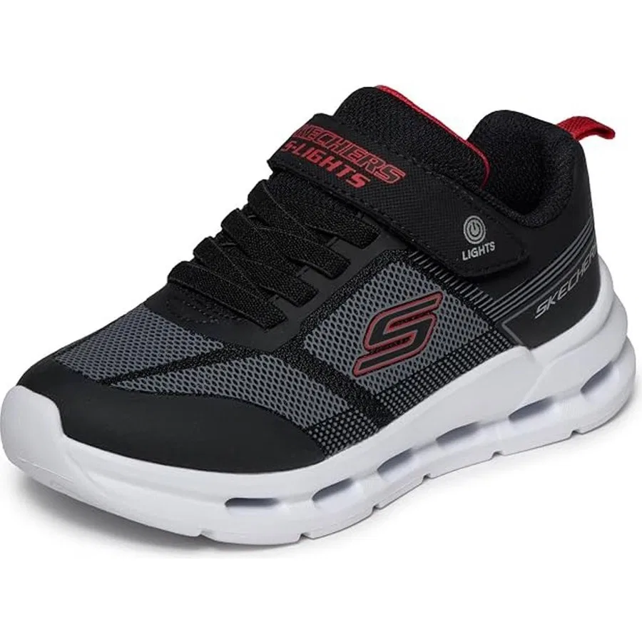 Детские спортивные кроссовки с принтом Glide-Step Lights Skechers, Черный — фото 3