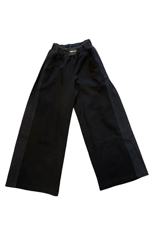Детские брюки для девочек свободного кроя Zekids, Black — фото 2