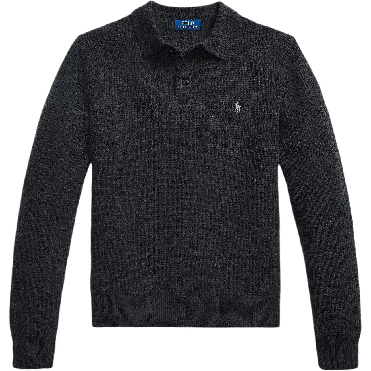 Мужской свитер поло с вафельным вязанием Polo Ralph Lauren, Dark Color Granite Heather