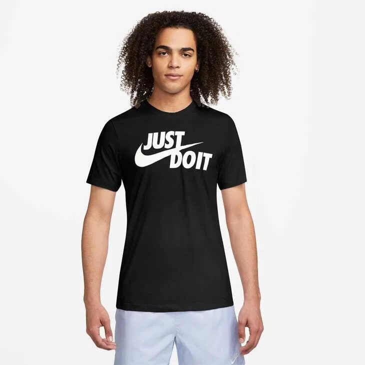 Мужская хлопковая футболка JDI Swoosh Nike, Schwarz