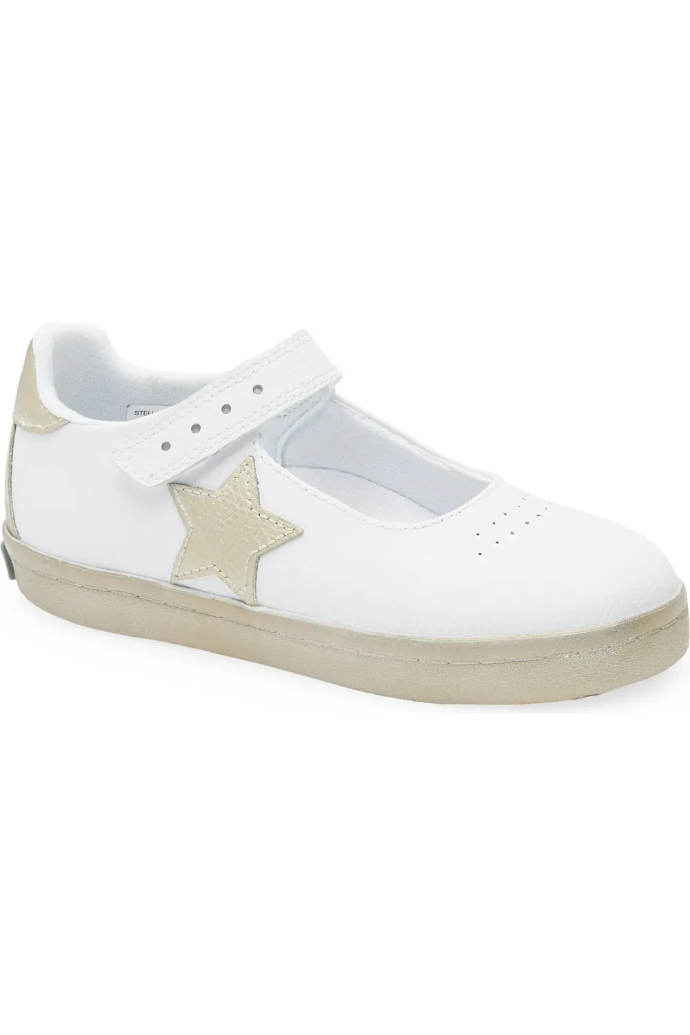 Детские кеды с металлической звездой Mary Jane Footmates, белый/золотой