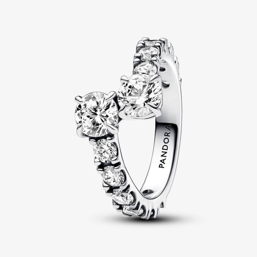 

Кольцо Pandora Timeless Sparkling Overlapping Band, серебро