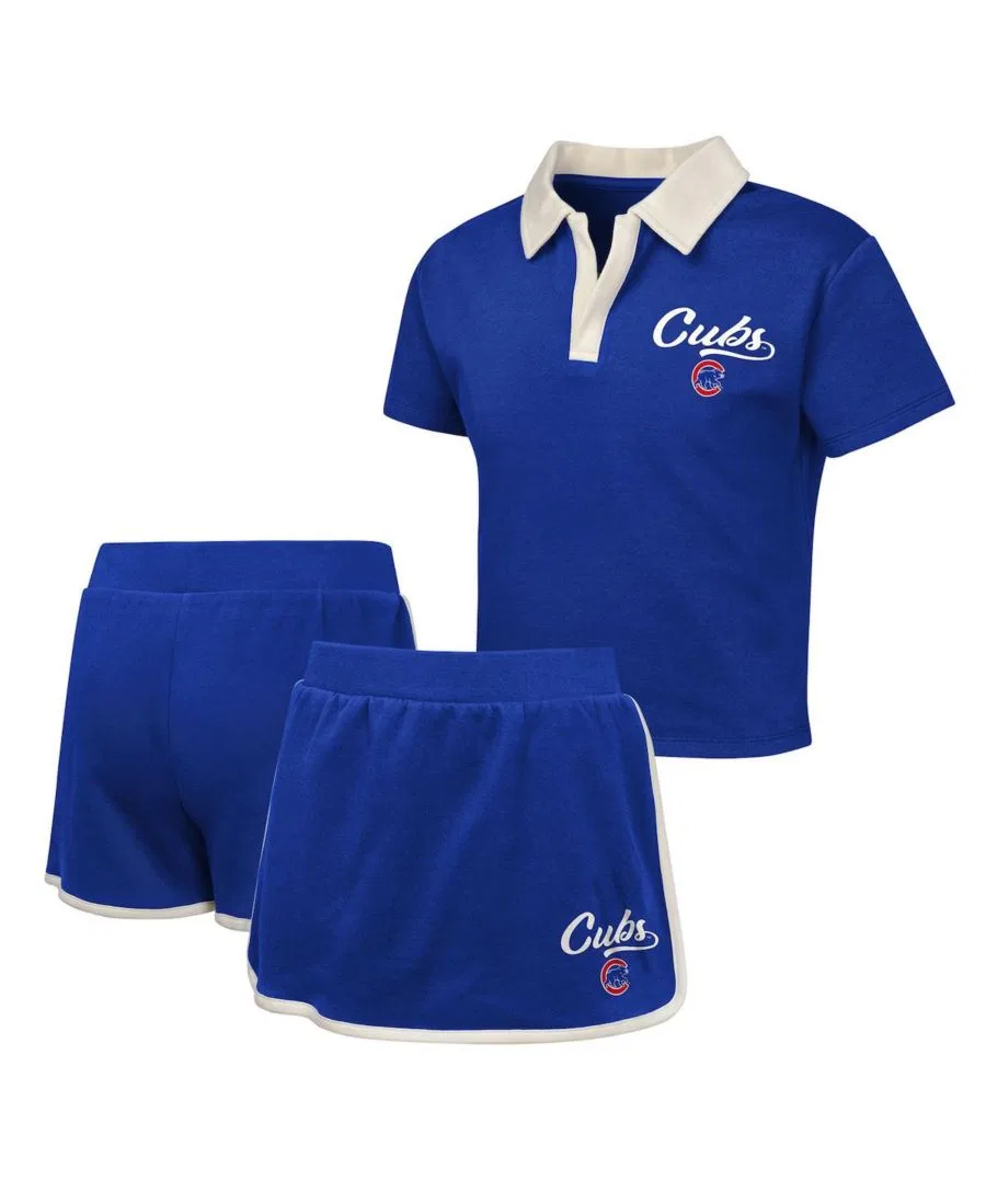 Детский комплект поло и юбки-шорт Chicago Cubs с принтом Outerstuff, Royal