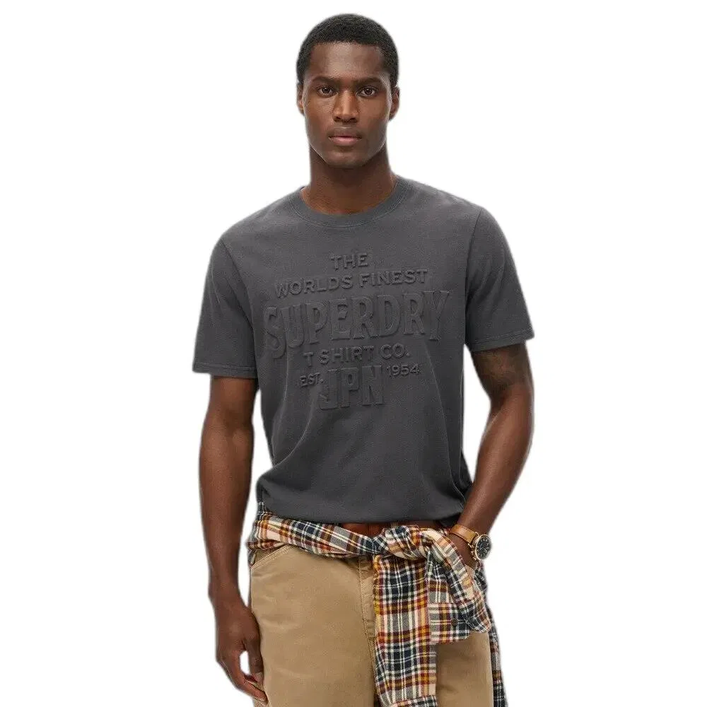 Мужская футболка с рельефным принтом Workwear Superdry, Schwarz — фото 3