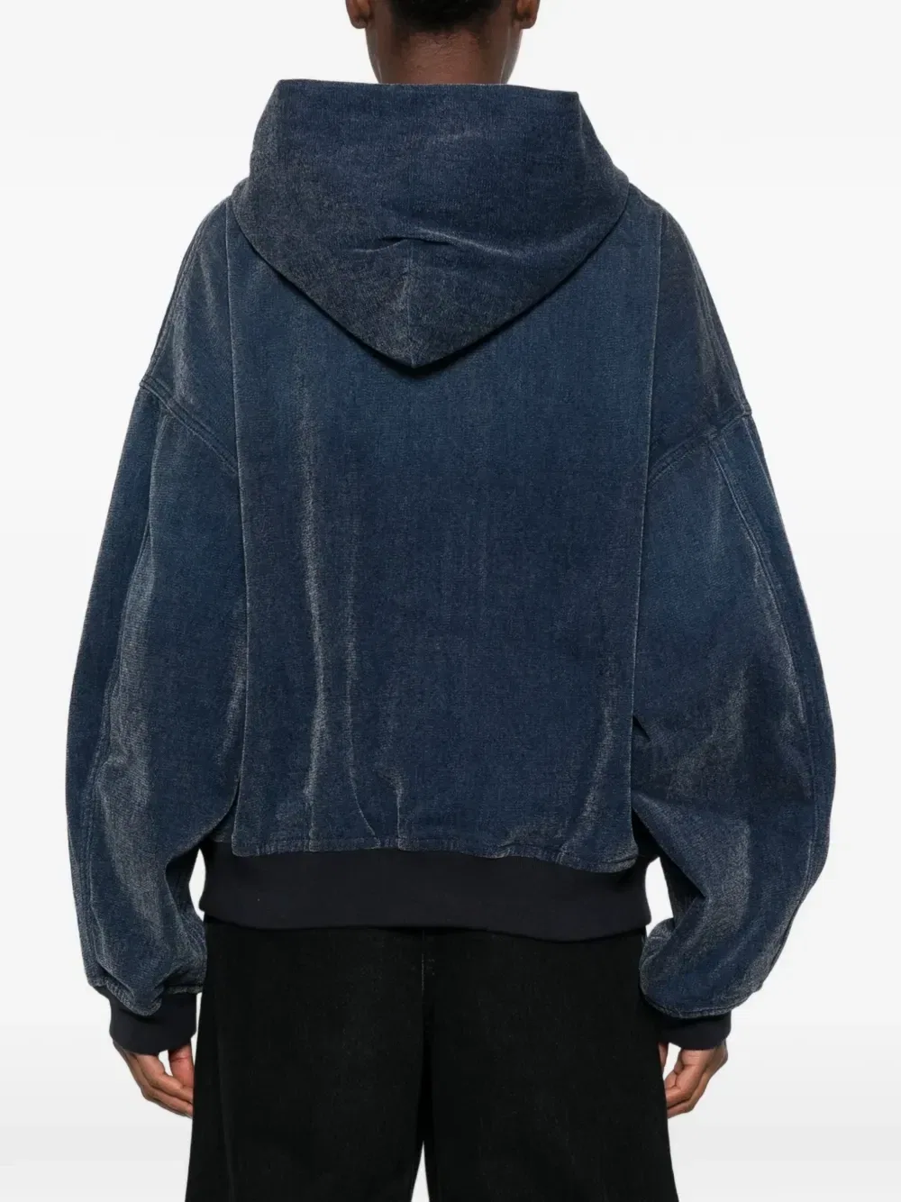 Джинсовая куртка с капюшоном и вышитым логотипом Alexander Wang, синий — фото 4