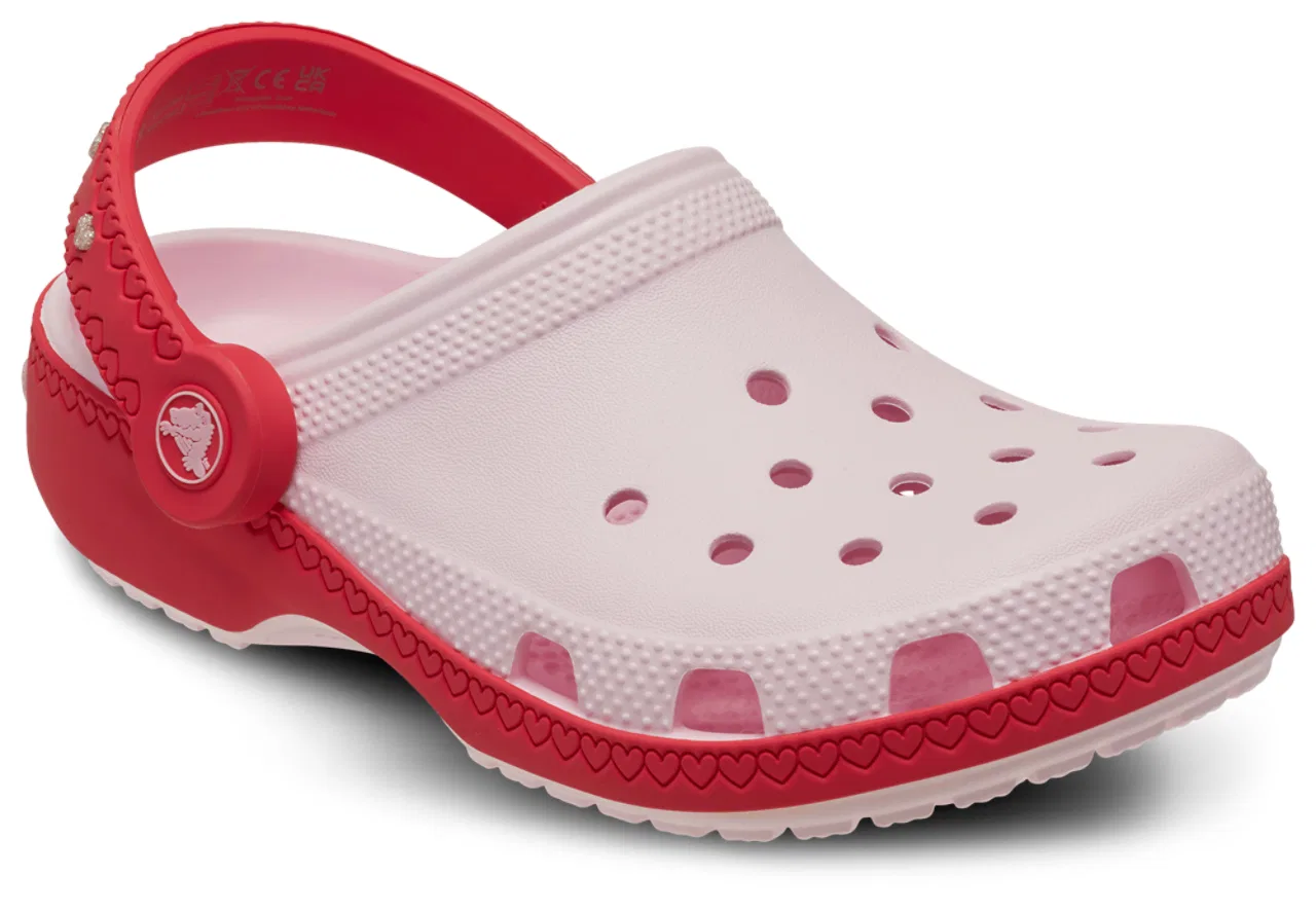 Сабо для девочек Vday Clogs с задним ремешком Crocs, цвет Digital Raspberry/Pink Milk — фото 3