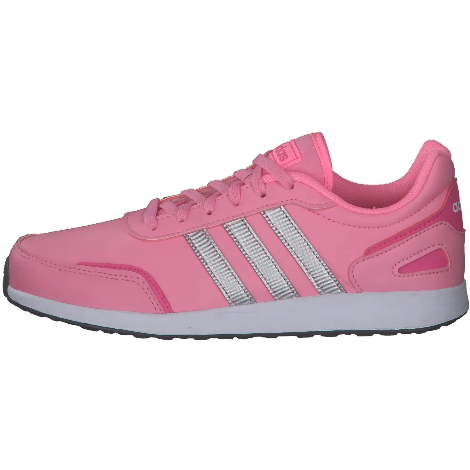 Детские кроссовки для мальчиков и девочек с липучками Adidas, Bliss Pink Silver Met Pulse Magenta — фото 2